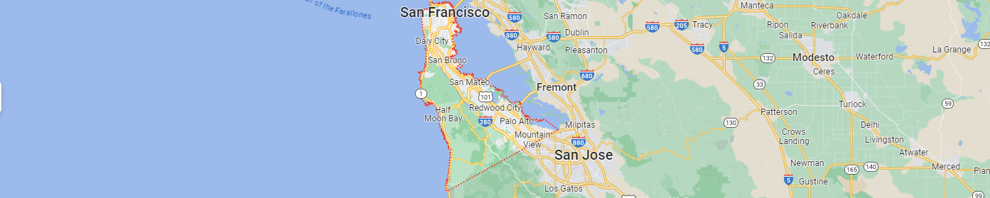 A map of san francisco and the surrounding area.